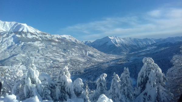 Ski avec vue