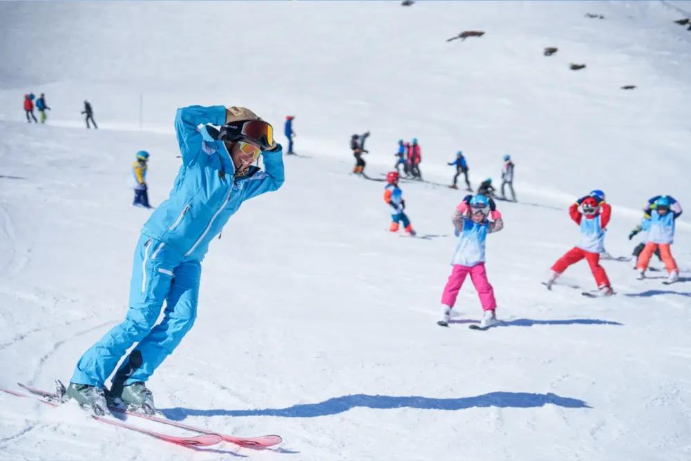 Collective ski lessons for children